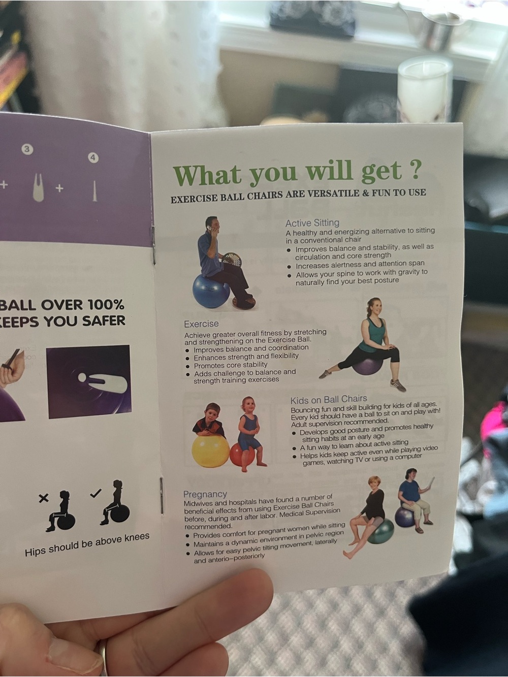 Red Exercise Stability Ball - Picture 6 of 8